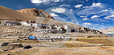 View of Korzok or Karzok village and monastery, Ladakh Stock Photo