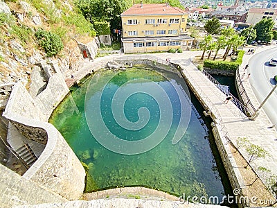 Kotor bay and port view, Kotor city, Montenegro Editorial Stock Photo