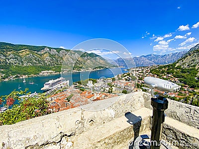 Kotor bay view, Kotor city, Montenegro Stock Photo