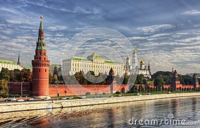 View of the Kremlin Embankment Stock Photo