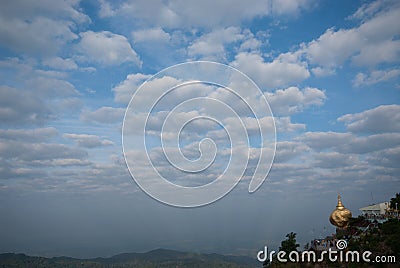 View of Kyaikhtiyo Pagoda. Stock Photo