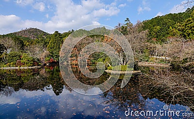 View of the Kyoryo park at autumn in Kyoto, Japan Stock Photo