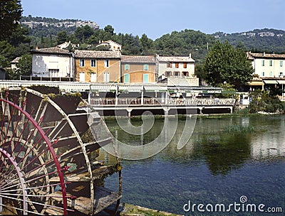 View at l`Isle-sur-la-Sorgue Stock Photo