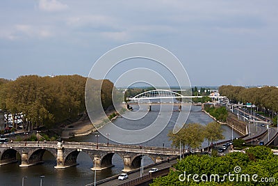 View of La Maine from Angers Chateau Stock Photo