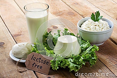 Lactose free - food with background Stock Photo