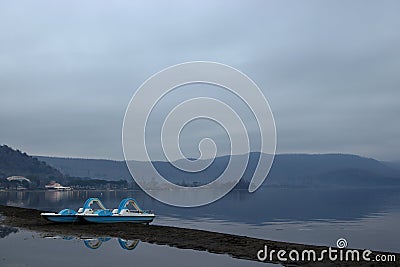 View of Lake Bracciano, Italy. Stock Photo
