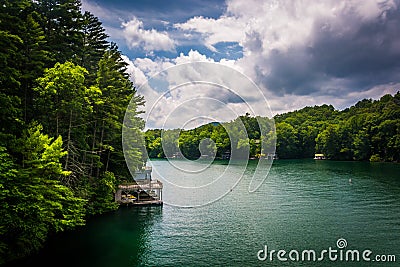 View of Lake Burton, in Northern Georgia. Stock Photo