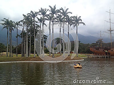 View of the lake at East park Editorial Stock Photo