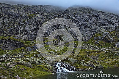 View of the lake Ekkjeskartjorna on the scenic route Ryfylke in Norway Stock Photo