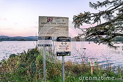 View of The Lake Eske in Donegal, Ireland Editorial Stock Photo