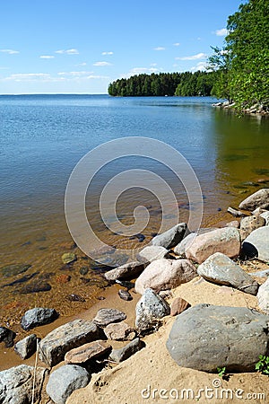 View on the lake in Finland- summer Stock Photo