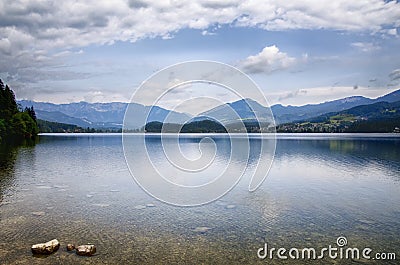 Lake Hallstattersee in the Morning Stock Photo