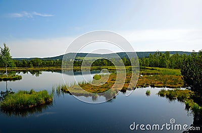 The view of the lake with islands Stock Photo