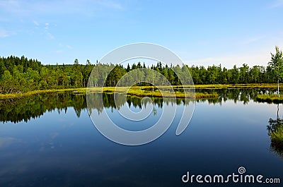 The view of the lake with islands Stock Photo