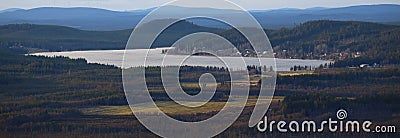 View on lake Jarvtrasket in Norrbotten in Sweden Stock Photo