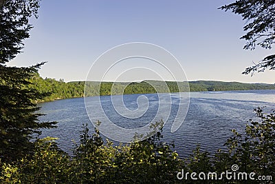 View of the lake in La Mauricie National Park Stock Photo