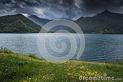 View on Lake Ledro Stock Photo