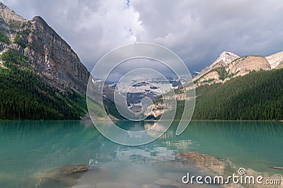 View of Lake Louise at Banff National Park Stock Photo
