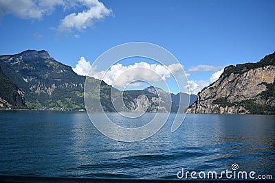 View of Lake Lucerne at sunrise Stock Photo