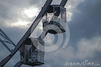 The view landmark before a summer sunset - touristic wheel with amazing view over the city Editorial Stock Photo