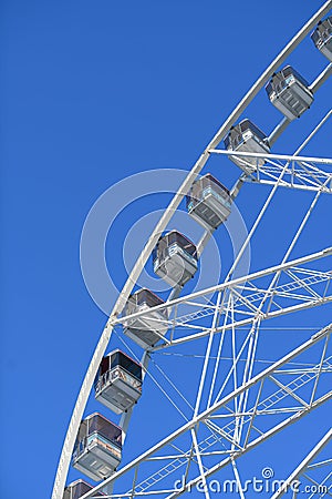 The view landmark before a summer sunset - touristic wheel with amazing view over the city Editorial Stock Photo