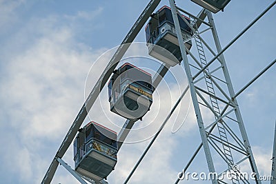 The view landmark before a summer sunset - touristic wheel with amazing view over the city Editorial Stock Photo