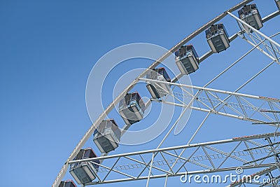 The view landmark before a summer sunset - touristic wheel with amazing view over the city Editorial Stock Photo