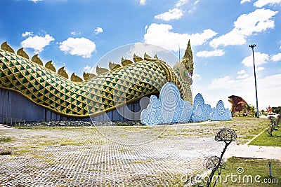 Naga statue and Phayakunkak Museum National or Toad Museum in Yasothon, Thailand Editorial Stock Photo