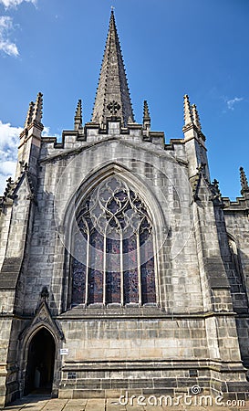 The view of the north transept of Cathedral Church of St Peter and St Paul. Sheffield. England Stock Photo