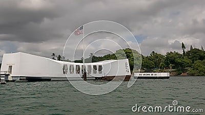 View from the launch boat to the arizona memorial at pearl harbor Editorial Stock Photo