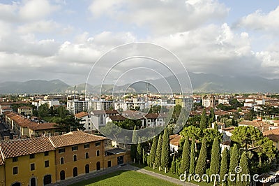 View from Leaning Tower of Pisa Stock Photo