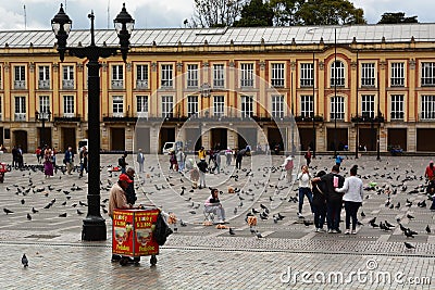 View of Lievano Palace in Simon Bolivar square. Bogotà. Distrito Capital. Colombia Editorial Stock Photo