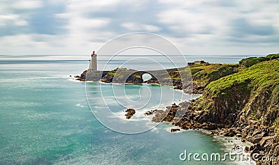 View of the lighthouse Phare du Petit Minou Stock Photo