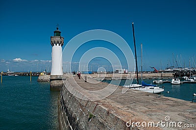 Lighthouse in port Hallegen in Quiberon - britain - France Stock Photo