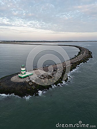 View of Lighthouse Port Ijmuiden. Netherlands. Editorial Stock Photo