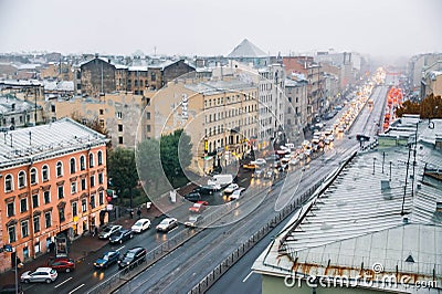 View on the Ligovsky prospect in Saint Petersburg Stock Photo