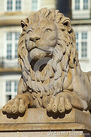 View of a Lion Sculpture, city of Oslo, Norwey Editorial Stock Photo