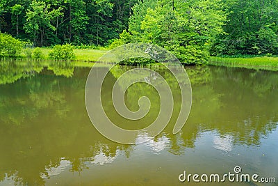 A View of Little Glade Mill Pond Stock Photo