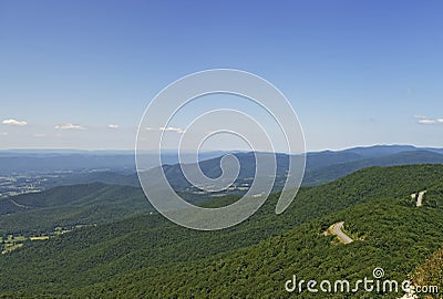 View From Little Stony Man Lookout, Shenandoah National Park Stock Photo