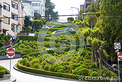 View of Lombard Street Stock Photo