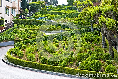 View of Lombard Street Stock Photo