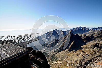 View from Lomnica Peak on High Tatras West Ridge in High Tatras Mountains, Slovakia Stock Photo