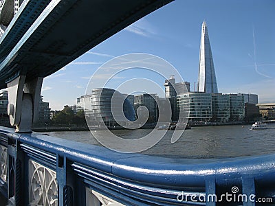 View of London from Tower Bridge, England Editorial Stock Photo