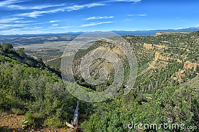 The view from Lookout Point at Mesa Verde Stock Photo