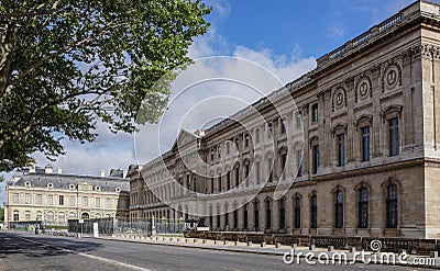 View of the Louvre from the promenade of Francois Mitterand.Go t Editorial Stock Photo