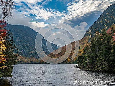 View of Lower Ausable Lake in Adirondacks Stock Photo
