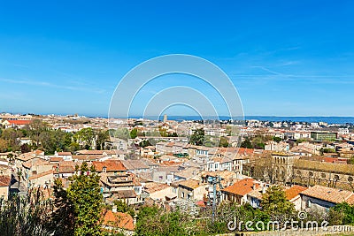 View of Lower City, Carcassonne, France Stock Photo