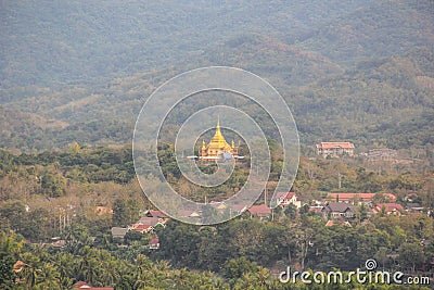 View Luang Prabang from Phusi hill. Stock Photo