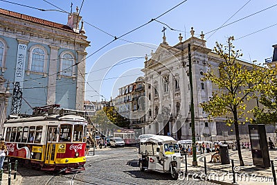 Lisbon Luis de Camoes Square Editorial Stock Photo