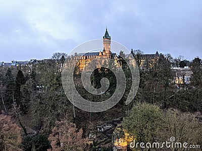 View of the Luxemburg City, outside the wall in Luxembourg Stock Photo